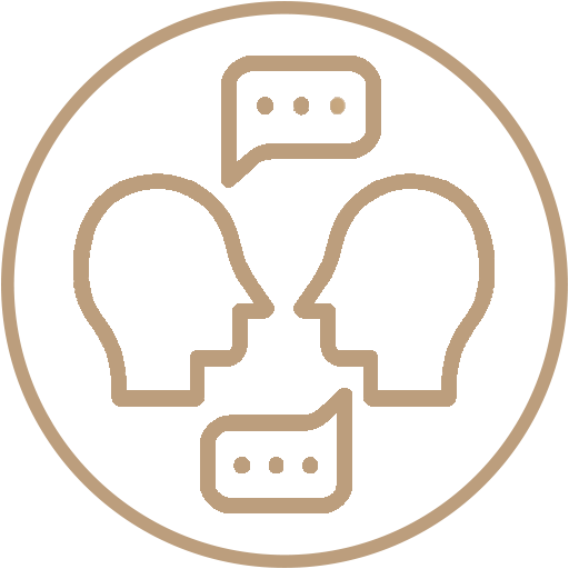 Két ember beszélget ikon